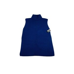 Eleventy Wool Cashmere Stretch Thick Knit Sleeveless Turtleneck Size Small NWT